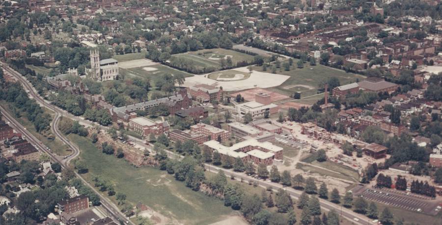 Title: Aerial view of Trinity College campus (Hartford, Conn.); Image ID:...