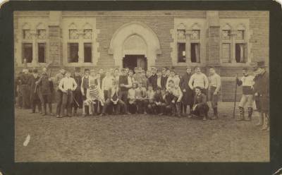 Victorious Class of 1893 in front of Jarvis Hall after the March 17, 1890 Cane Rush ('92 vs. '93). Photo credit: Trinity College Archives Victorious Class of 1893 in front of Jarvis Hall after the March 17, 1890 Cane Rush ('92 vs. '93). Photo credit: Trinity College Archives